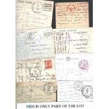 WW2 postcards with worldwide censor and base handstamps/pmks x 60