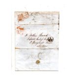 Great Northern Railroad ENR in circle handstamp on 1850 entire