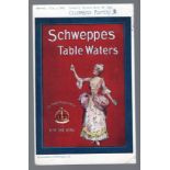 Advert, Schweppes Table Water, regal lady with glass, Celebrated Poster series, br cnr bend