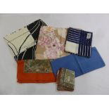 A quantity of fashion silk scarves to include Christian Dior, Yves St Laurent and Liberty (6)