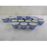 Melbaware porcelain Mayer and Sherratt willow pattern teaset to include cups, saucers, plates,