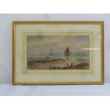 E. A. Holroyd framed and glazed watercolour of sailing boats by the seashore, signed bottom left, 17