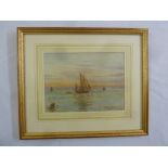 Charles Robinson framed and glazed watercolour of sailing boats, signed bottom right, 13.5 x 18cm