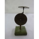 A set of Victorian brass kitchen scales on square base