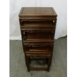 A nest of four Oriental rectangular hardwood tables