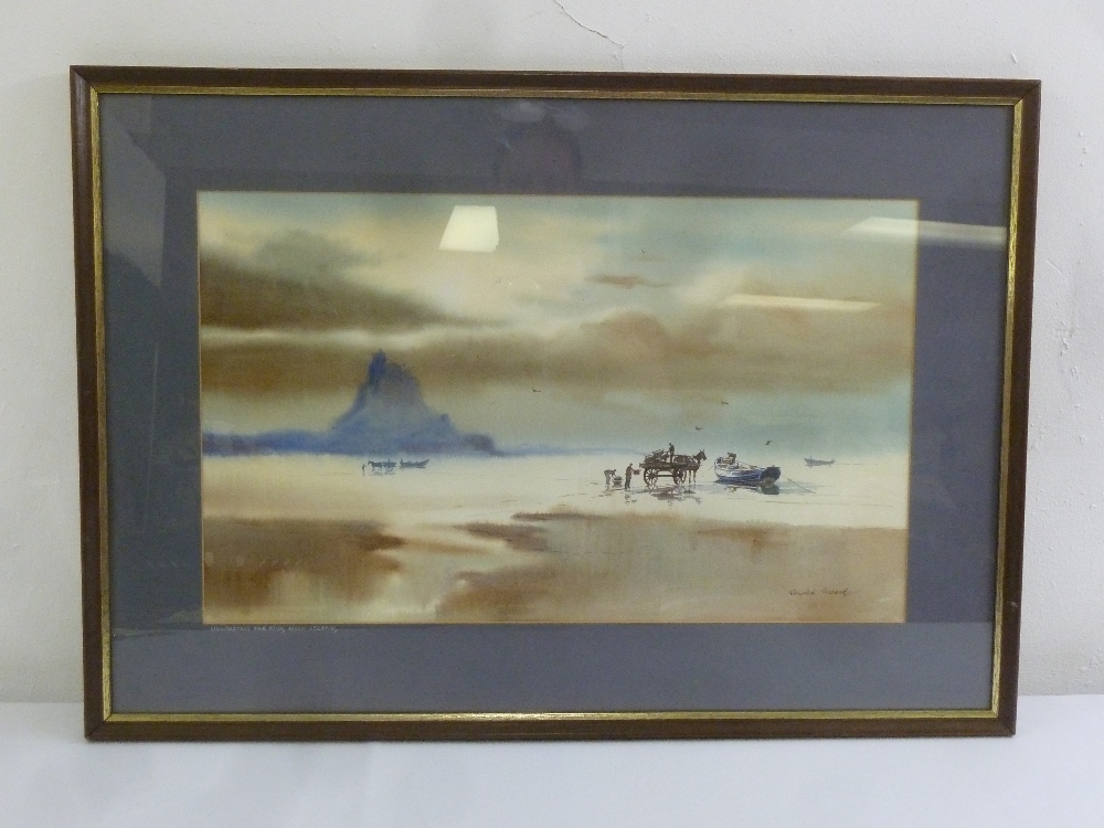 Ronald Lambert Moore 1927-1992 framed and glazed watercolour titled Unloading the Fish Holy