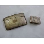 A William IV silver vinaigrette, Birmingham 1834 and a silver card case