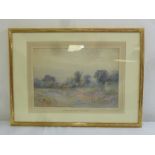 W Matthew Hale RWS framed and glazed watercolour of wooded landscape with buildings in the