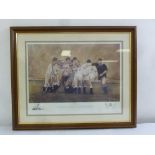 Steven Doig framed and glazed limited edition lithographic print for the English rugby team titled