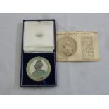 John Pinder silver Queen Anne medallion in fitted case