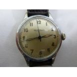 Jaeger-LeCoultre stainless steel gentlemans vintage wristwatch with Arabic numerals