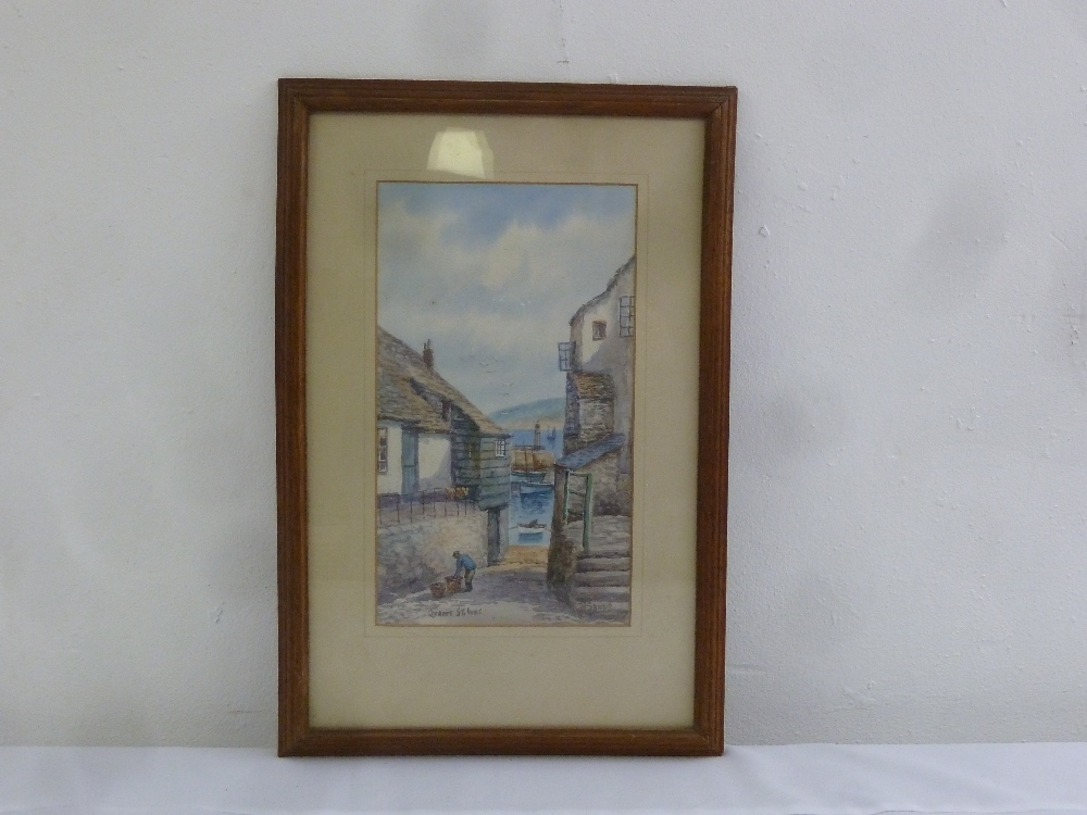 W. Sands framed and glazed watercolour of Quant St Ives, signed bottom right, 29.5 x 17cm