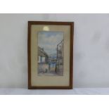 W. Sands framed and glazed watercolour of Quant St Ives, signed bottom right, 29.5 x 17cm
