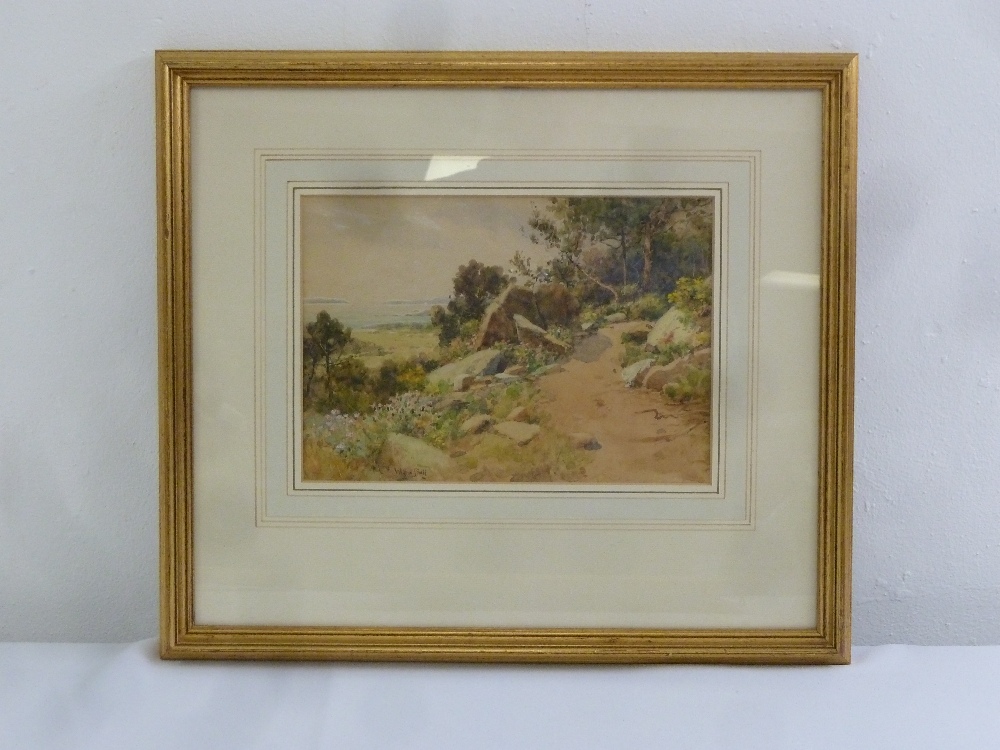 Wilfred Ball framed and glazed watercolour titled Springtime Hyeres France, original label to verso,