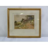 Wilfred Ball framed and glazed watercolour titled Springtime Hyeres France, original label to verso,