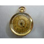 18ct yellow gold open face ladies pocket watch, approx total weight 35.6g