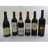 Six bottles of red wine to include Gevrey Chambertin 2002, Chateau Haut Colombier 2000, Nuits