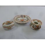 Meissen Chinese Flowers covered box, side plate and an inkwell