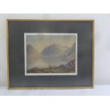 William Taylor Longmire framed and glazed watercolour of Crummock Water 1888, signed bottom right,
