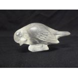 Rene Lalique Moineau Timide paperweight, signed to the base