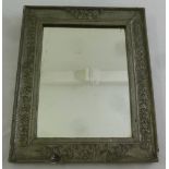 A 19th century rectangular pewter mounted wall mirror, A/F