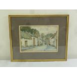 W. M. Palin framed and glazed watercolour of a Normandy Village 1945, signed bottom right, 22 x