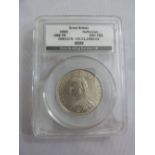 1888 GB half crown in coin graded plastic sleeve