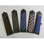 Five Dunhill silk ties (as new) in original packaging