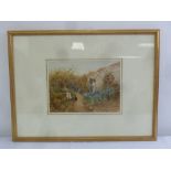 Tom Lloyd a framed and glazed watercolour titled The Vegetable Garden, label to verso, signed bottom