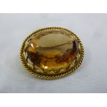 18ct yellow gold and citrine brooch, approx total weight 20.4g