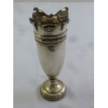 A silver vase on raised circular base, Birmingham 1986