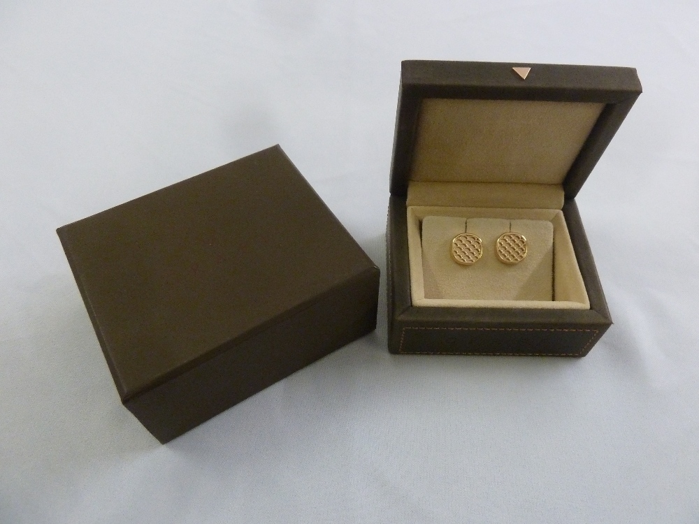 Graff 18ct yellow gold set of cufflinks in original packaging, approx total weight 21.9g