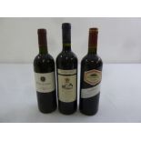 Three bottles of red wine to include Poliziano Rosso di Montepulciano 1999, Paolo Masi Roggerissi
