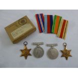 WWII military medals for F/Lt J. A. G Ellis to include 1939-45 Star, Africa Star, Africa Clasp,