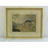 William Heaton Cooper framed and glazed watercolour of Langdale from high above the lingmoor