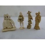 Four Oriental composition and bone figurines