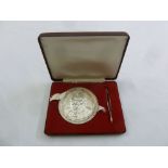 Winston Churchill silver medal in fitted case