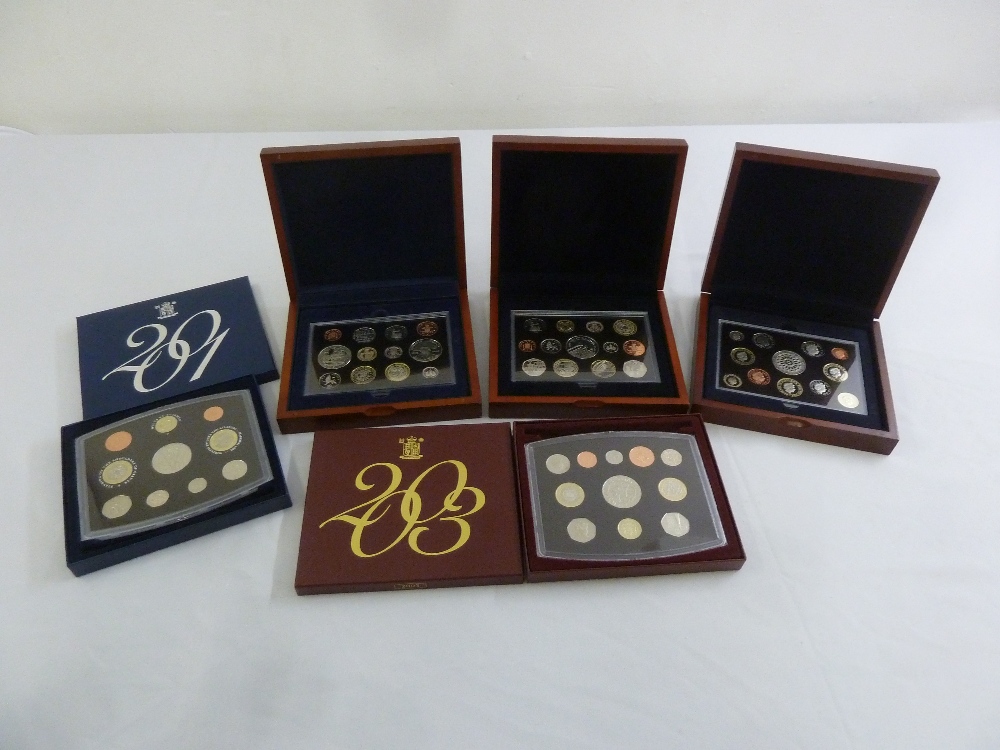 Royal Mint executive proof collections of 2001, 2003, 2005, 2006 and 2007