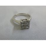 18ct white gold four stone princess cut diamond ring all approx .30 pts, clarity VS Colour G