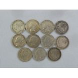 Eleven Victorian Young Head shillings 1871, 1874, 1875, 1876, 1877, 1878, 1879, 1880, 1882, 1883,