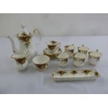 Royal Albert Old Country Roses coffee set to include cups, saucers, coffee pot, sugar bowl and