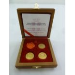 Three 20 Lira gold coins in original fitted wooden case with seal to include paperwork, approx total