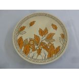 Charlotte Rhead charger titled Falling Leaves, signed to verso