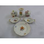 A quantity of Meissen to include covered bowls, dishes and a vase (6)
