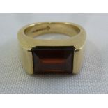 9ct yellow gold and garnet ring, approx total weight 12.8g