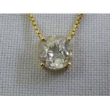 18ct yellow gold diamond pendant on an 18ct yellow gold necklace