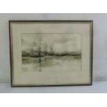 Phyllis Del Vecchio framed watercolour of a winter landscape, signed bottom right, 33.5 x 52.5cm