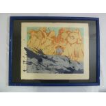 Salvador Dali framed and glazed limited edition print titled Costa Brava signed bottom right, 252/