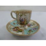 A Meissen cup and saucer, marks to the base