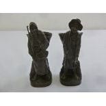 A pair of late 19th century continental bronze figurines